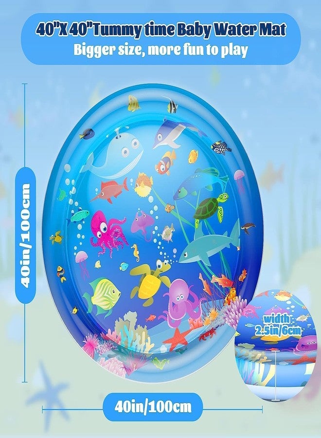 VIDORA Baby Water Mat Tummy Time Toy - Inflatable Leakproof Activity Floor Mat for Infants & Toddlers, Round Play Mat for Newborn Development, Fun Baby Gift for Boys & Girls - Image 4