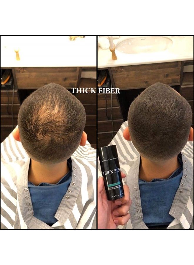 Thick Fiber ألياف شعر سميكة لتخفيف الشعر والبقع الصلعاء (بني داكن) - زجاجة 25 جرام - تخفي تساقط الشعر في ثوانٍ - مسحوق شعر للنساء والرجال - Image 4