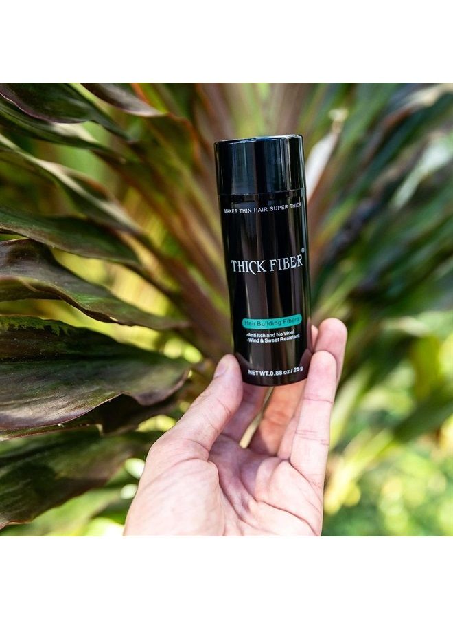 Thick Fiber ألياف شعر سميكة لتخفيف الشعر والبقع الصلعاء (بني داكن) - زجاجة 25 جرام - تخفي تساقط الشعر في ثوانٍ - مسحوق شعر للنساء والرجال - Image 5