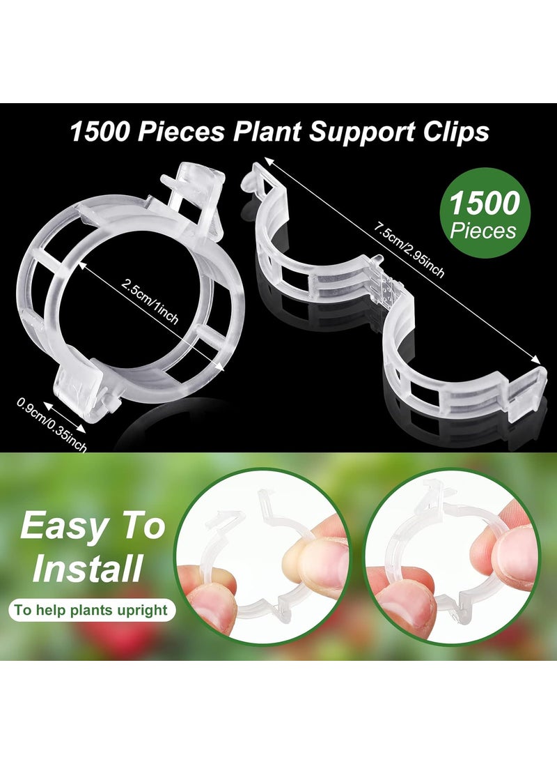 Qunclay Qunclay 1500 Pieces Tomato Clips Garden Clips Tomato Clips for String Trellis Plant Clips Tomato Plant Support Plant Clips for Climbing Plants Plastic Garden Plant Support Clips 1 Inner Diameter  - Image 2