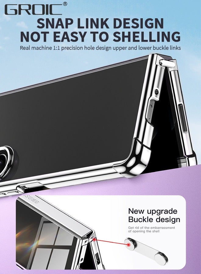 GROIC حافظة هاتف لسامسونج جالكسي زد فولد 5 5G بسمك 7.6 إنش مع حماية عدسة الكاميرا، غلاف واقي مطلي كهربائياً لحماية زوايا الهاتف من السقوط، عالي الوضوح، ومضاد للكسر - Image 3