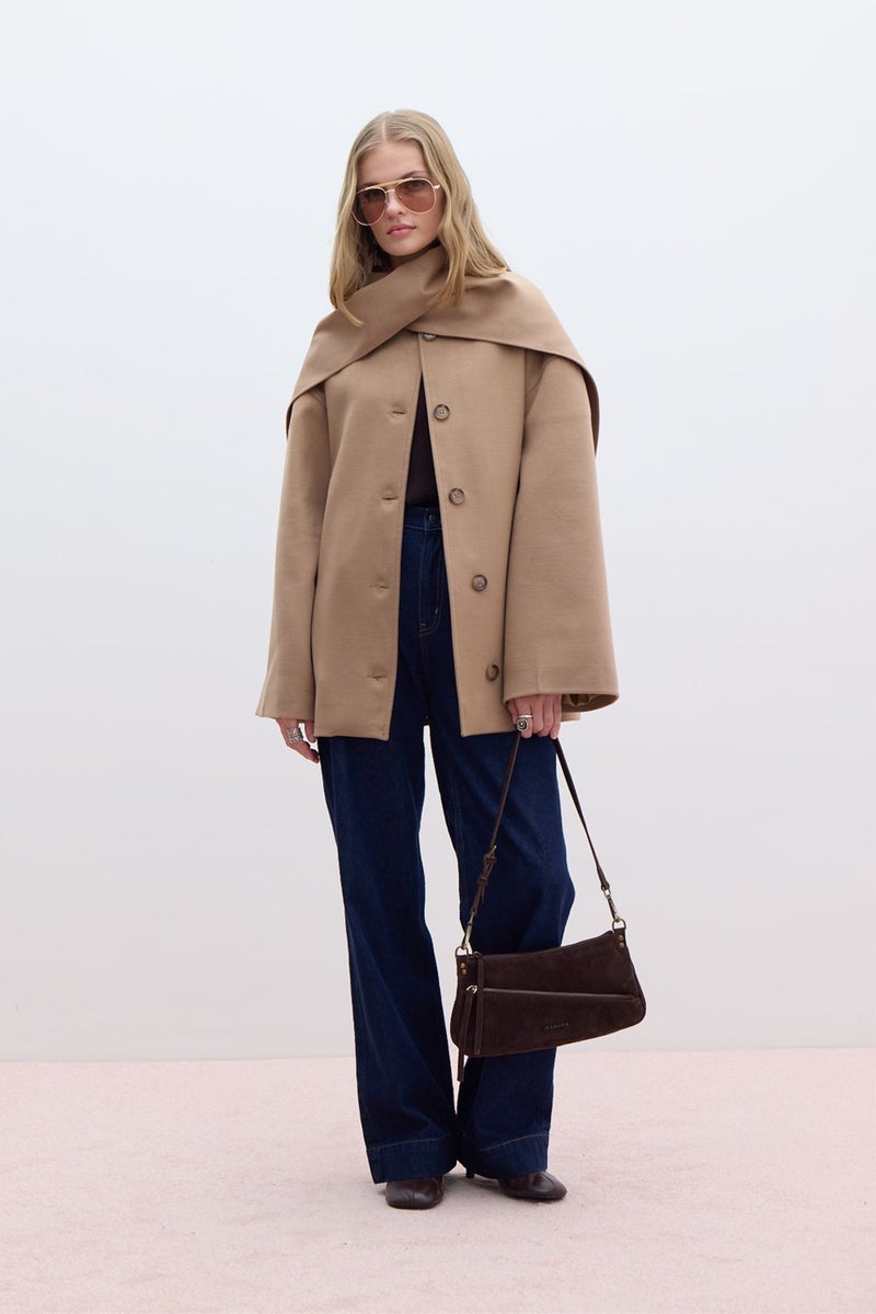 Manuka Shawl Collar Cashmere Coat Camel  - Image 1