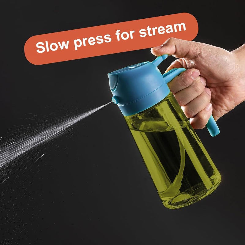 CXINYI - 16oz/470ml Olive Oil Dispenser for Kitchen with Stickers - 2 in 1 Olive Oil Sprayer for Cooking, Air Fryer, and Salad, Blue (Light-Proof Kitchen Gadget) - Image 5