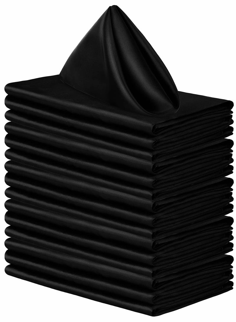 Square Satin Napkin Bright Silk Table Soft Smooth Fabric