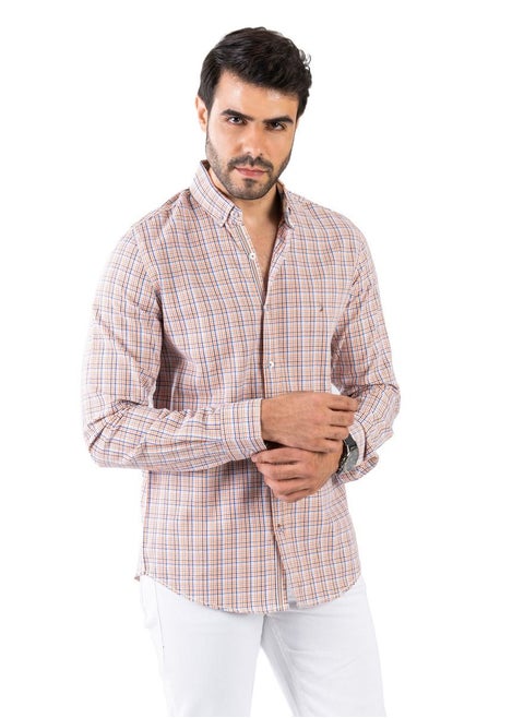 Men's Shirt- cotton - Beige - Multicolor