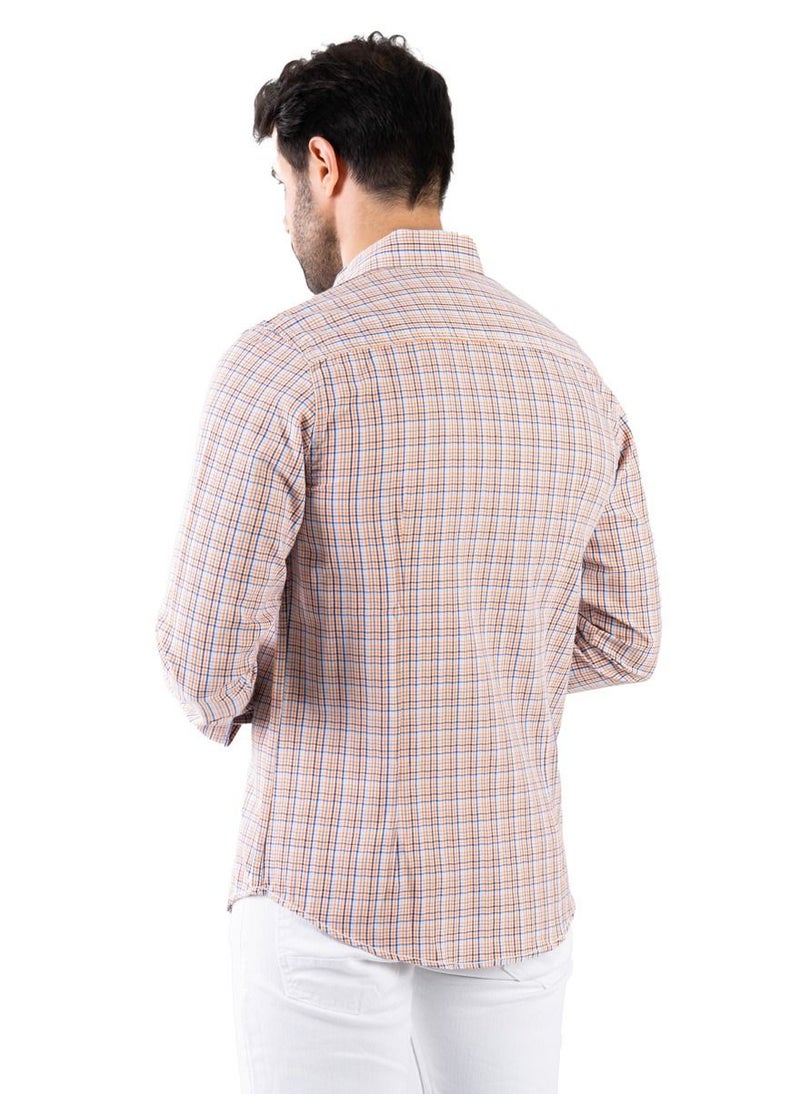 clever - Men's Shirt- cotton - Beige - Multicolor - Image 1