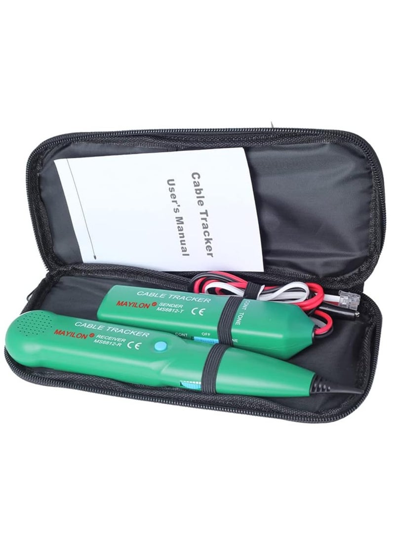 ZAMZIN - MS6812 Cable Tracker Network Telephone Line Tester, Portable Wire Tracer with Tone Generator & Probe, 100Hz~300kHz Range, LAN Network Cable Tester, UTP Tool for Continuity Check, Line Break Detection, - Image 1