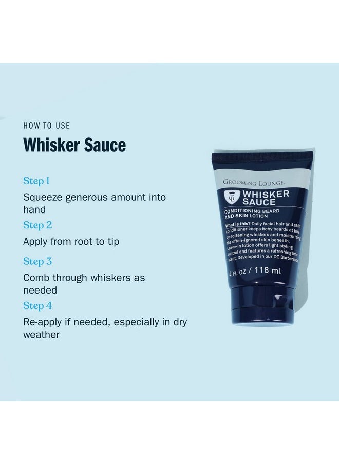 Grooming Lounge - Rooming Lounge Whisker Sauce Beard Conditioner Conditioning Beard And Skin Lotion Eliminates Itching And Flaking Enables Easy Combing And Styling No Parabens Cruelty Free 4 Oz - Image 1