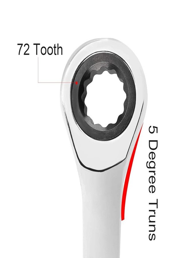 ZOENHOU 4PCS 7mm Ratchet Wrench, Reversible Ratcheting Wrench Set, Metric Ratcheting Combination Wrench CRV Steel Gear Spanner with 5°Movement and 72 Teeth - Image 2