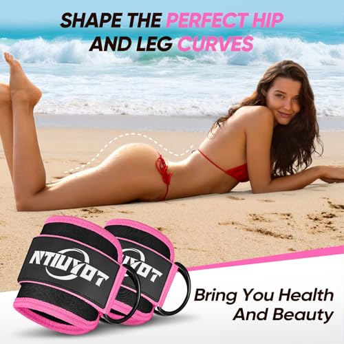 NTIUYOT Ankle Resistance Bands with CuffsWorkout Sets for Women Resistance Bands for Working Out Exercise Band for Leg Booty Home Gym Workout Equipment Ankle Weights Fitness Band Set - Image 3