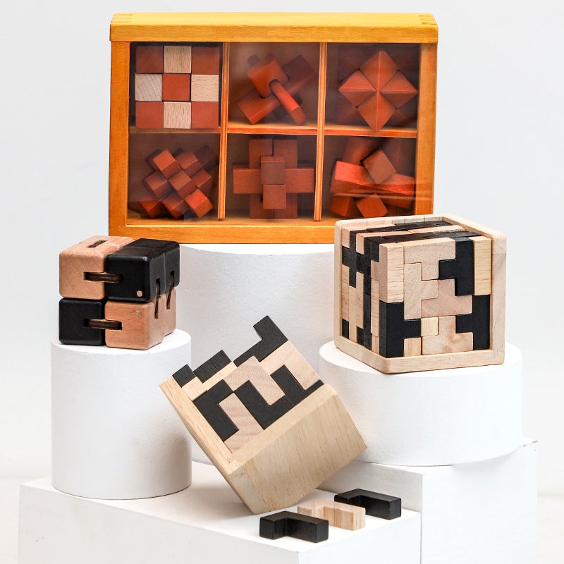 Classical Children'S Educational Wooden Toy Blind Box Kongming Lock Luban Lock Adult Decompression Parent-Child Interactive Unlock Game - Image 5