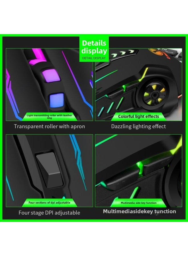 Wired Mouse Home Office Pink Girl Desktop Notebook USB Connect Computer Business E-sports Lol Game Cf-Color:Black 6d Mouse + Pad-Interface:Official Standard - Image 5