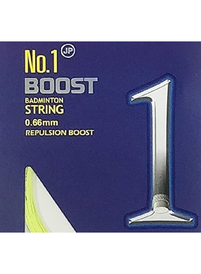 Li-Ning Li-Ning Unisex Adult No.1 Boost Badminton - String, 0.66mm Diameter - Bold Yellow, One Size  - Image 1