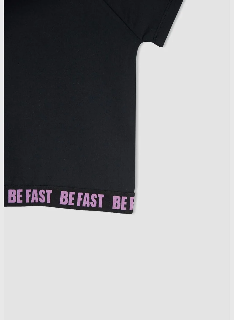 DeFacto Regular Fit Short Sleeve Slogan Print T-Shirt