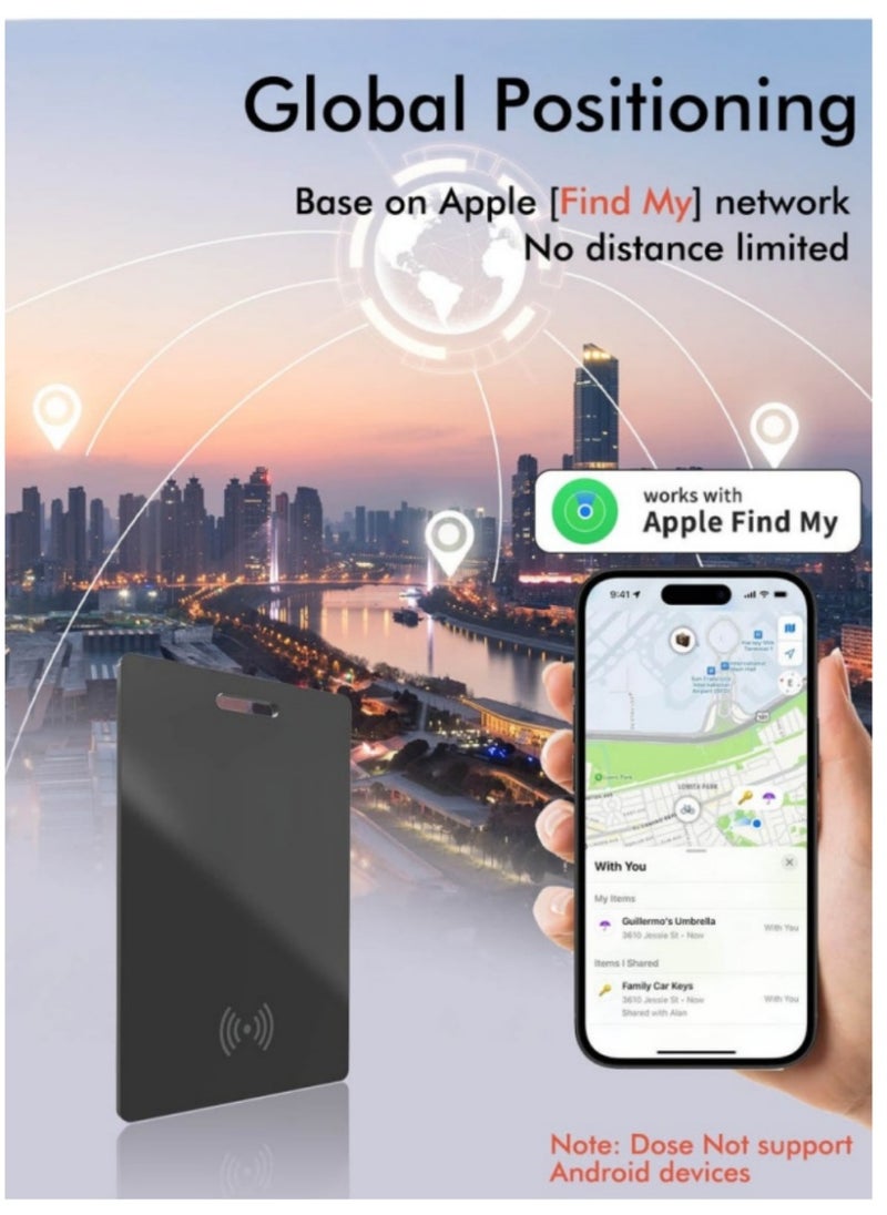 XiaoGiqi Smart Wallet Finder Card, XQOOPS Wireless Charging Wallet Locator. Works with Apple Find My (iOS Only), Item Tracker for Wallet, Luggage Tags, Phone, Passports and More (1Pack-Black)  - Image 2