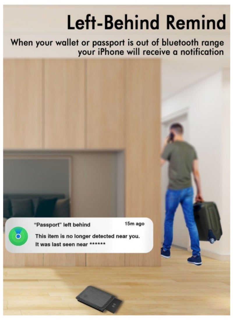 XiaoGiqi Smart Wallet Finder Card, XQOOPS Wireless Charging Wallet Locator. Works with Apple Find My (iOS Only), Item Tracker for Wallet, Luggage Tags, Phone, Passports and More (1Pack-Black)  - Image 5