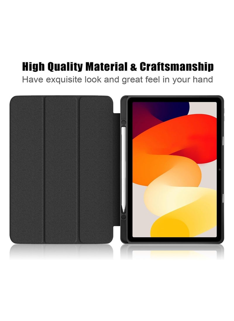 EVO - Hybrid Slim Case for Xiaomi Redmi Pad SE 11 inch 2023,  Shockproof Cover with Clear Transparent Back Shell for Xiaomi Redmi Pad SE 11 inch 2023 Black - Image 1