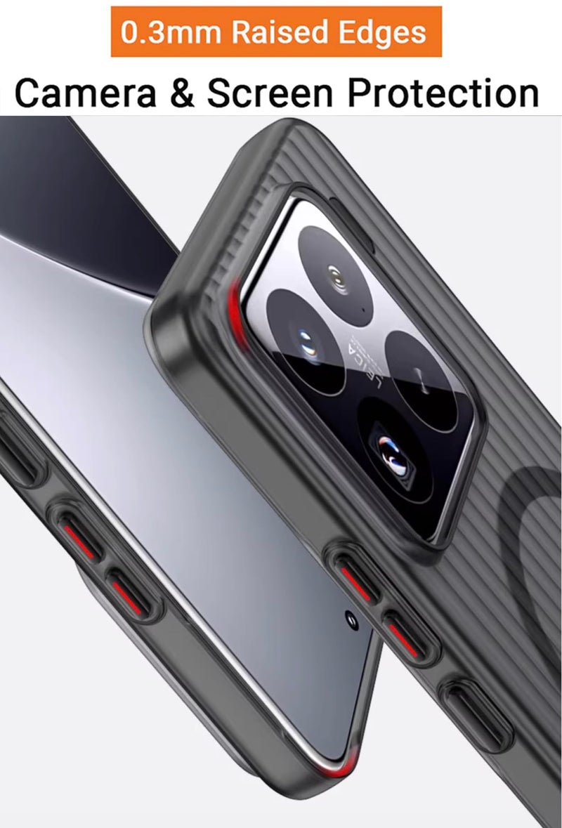 Kapa Wave Magnetic Frosted Grip Back Cover for Xiaomi 15 | [MagSafe Compatible] Wireless Charging, Slim, Metal Buttons Matte Finish Back Case (Grey) - Image 4