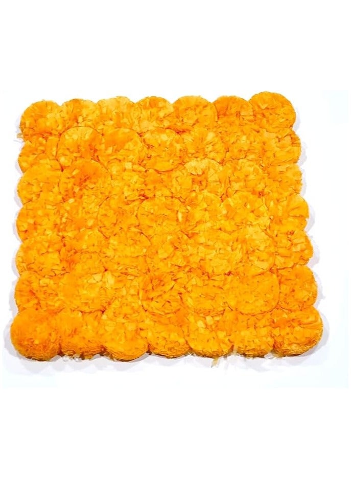 Rangoli mat made from Artificial marigold flower size 28 cm