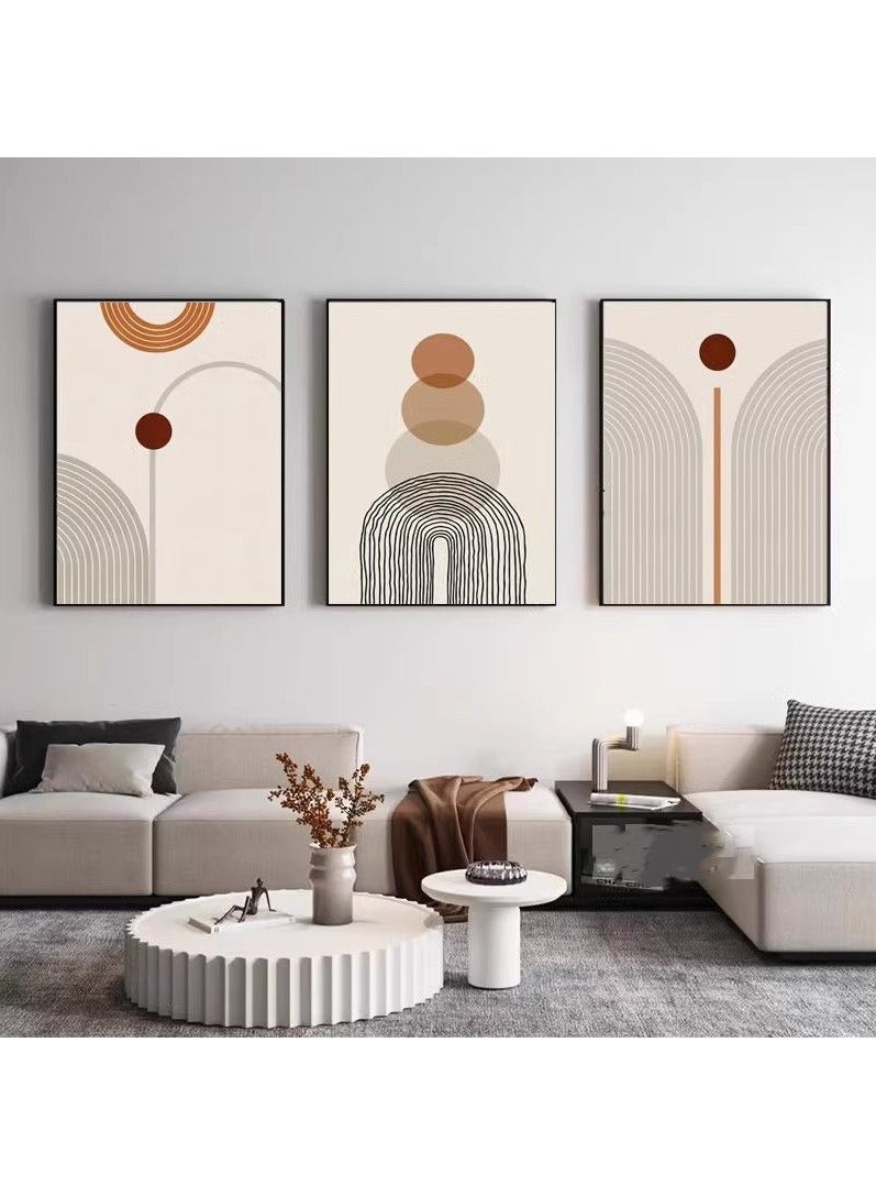 3PCS Wall Art Bright Style Minimalist Decor Modern Abstract Canvas Prints Poster Picture Framed Paintings Decorations