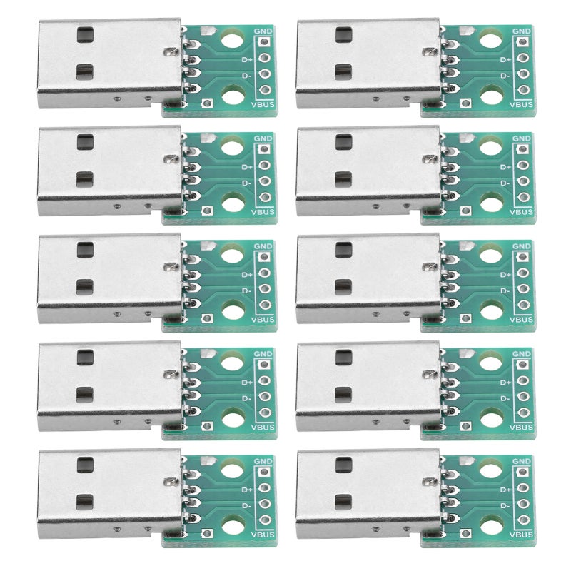 USB Adapter DIP Module Breadboard Design USB Type A Male Plug - High Quality 4 Pins Including VBUS D+ D- GND for DIY Electronics Projects - Image 1