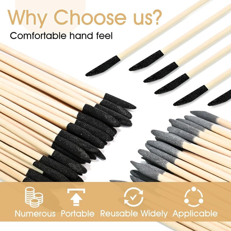 50 Pcs Double-Ended Sanding Sticks, 120/280 Grit Fine Sanding Tools for Wood and Plastic Models, 5.4 x 0.2 Inch Matchstick Design for Tight Spaces - Image 5