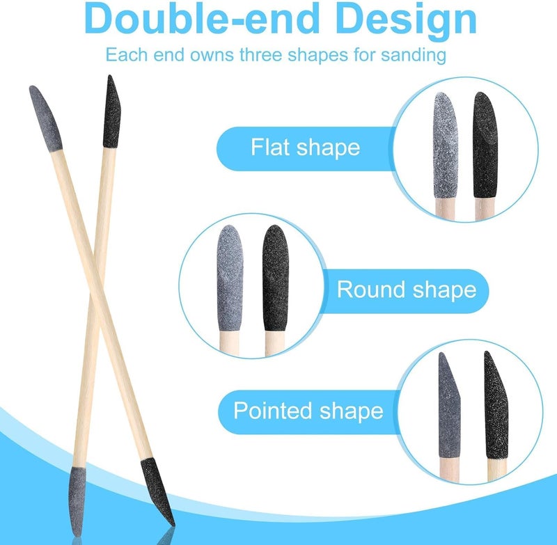 50 Pcs Double-Ended Sanding Sticks, 120/280 Grit Fine Sanding Tools for Wood and Plastic Models, 5.4 x 0.2 Inch Matchstick Design for Tight Spaces - Image 3