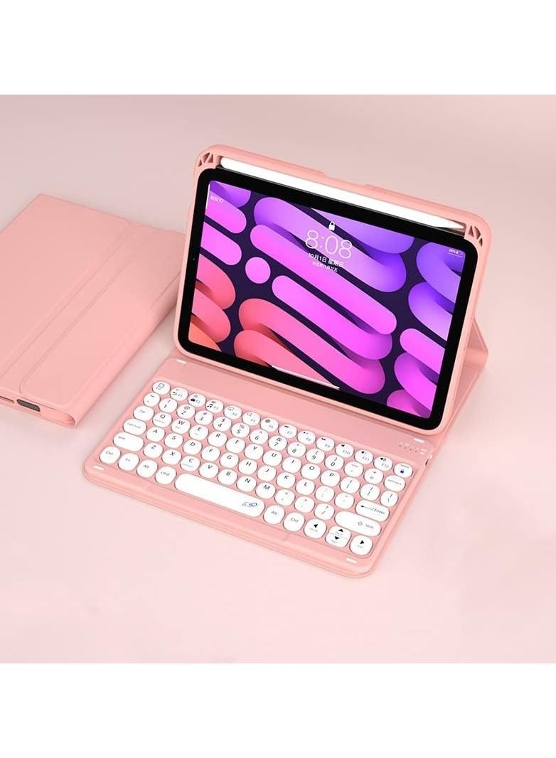 Arabic and English Compatible with iPad Mini 6 2021 8.3 inch Magnetic Keyboard Case, Round Key Detachable Keyboard with Pencil Holder and Mouse for iPad Mini 6  - Image 2