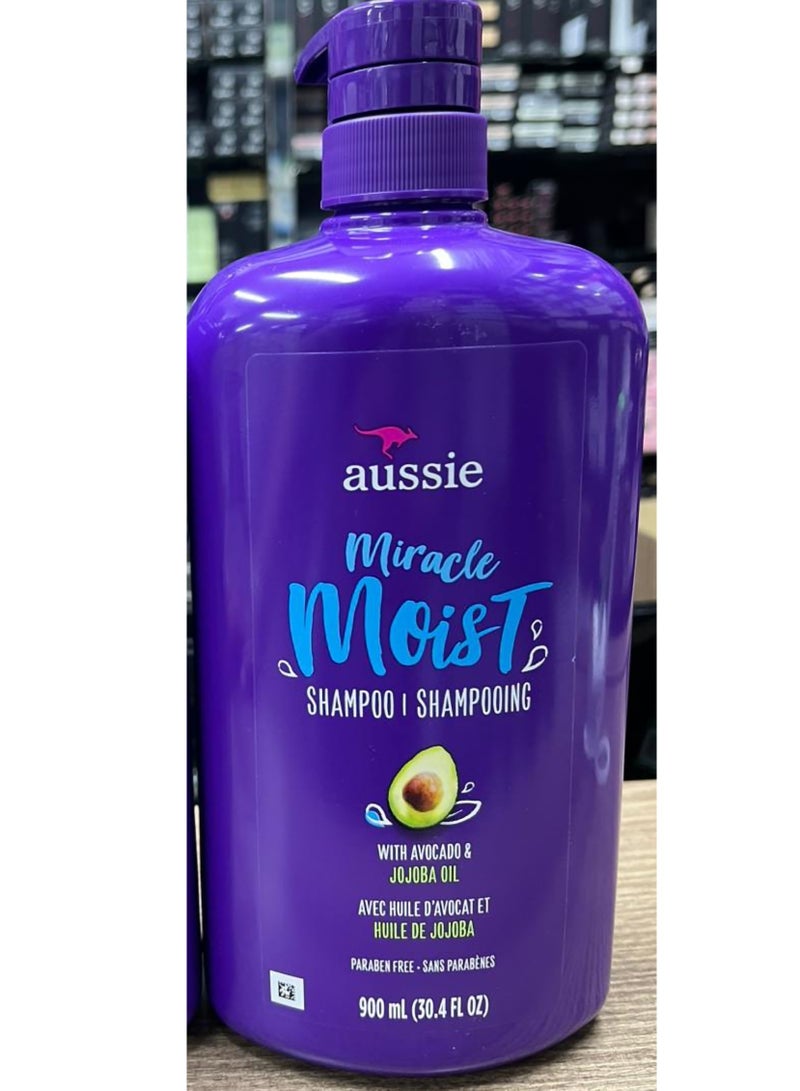 Aussie Miracle maist Shampoo   with avocado and JOJB OIL900ML