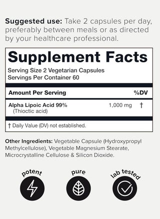 Alpha Lipoic Acid, 1000mg - 120 Capsules - view 2