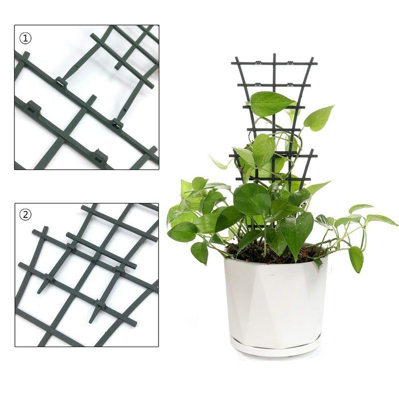 Feitore Plant Trellis Indoor, 6Pcs Stackable Plant Trellis for Climbing Plants Indoor, Small Plant Climbing Trellis for Potted Plants Plastic Climbing Plant Support Trellis for Houseplant Hoya Pothos - Image 4