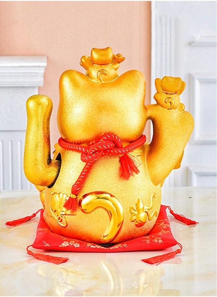 PENG GENERAL Golden Welcoming Cat for Home Office Display Gift for Friends or Colleagues 19.5x15.5x21.5cm  - Image 2