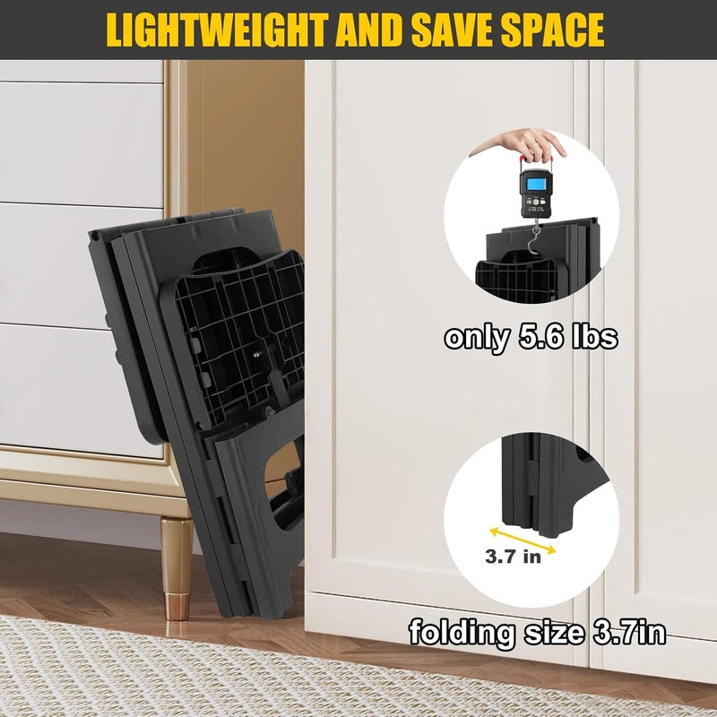 SENQI Folding 2-Step Stool for Adults Kids Non-Slip Collapsible Portable Step Stool for Kitchen Home Toilet Bedroom Office Bathroom Rv,Holds 300 Lbs(Black) - Image 5