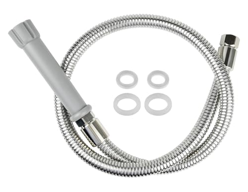 SHLLKTTRY 44 Inches B0044H PreRinse Hose Replacement for TS Brass Commercial Kitchen Sink Spray Flexible Stainless Steel Hose with Heat Resistant Handle - Image 1