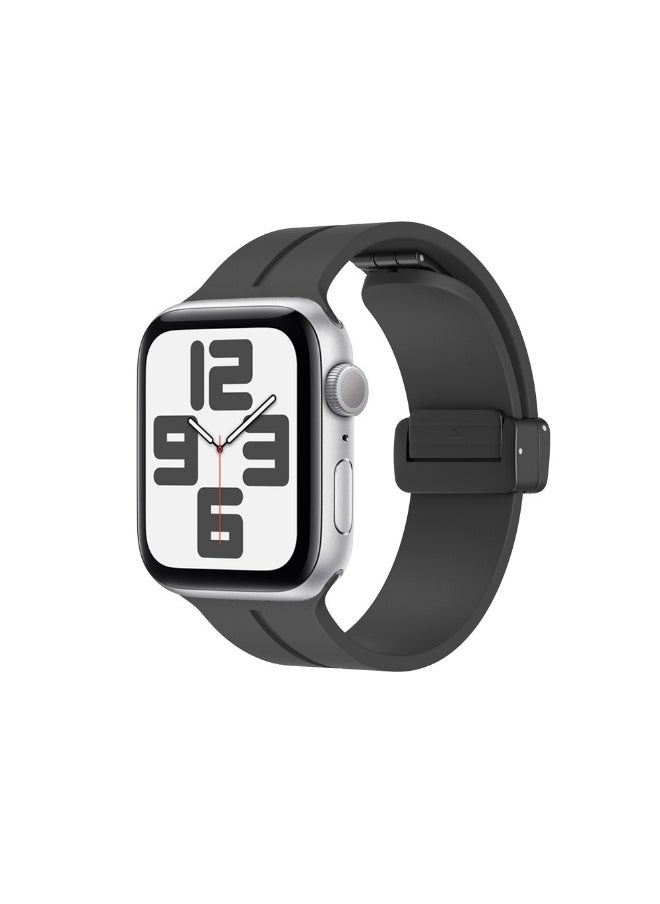 Generic Soft Silicone Sport Watch Band with Magnetic Buckle Fits Apple Watch Ultra 2/Ultra Series 9/8/SE 2nd Gen/7/SE/6/5/4/3/2/1 Compatible with 42/44/45/49mm Case Sizes Also Compatible with Series 10 with  - Image 2
