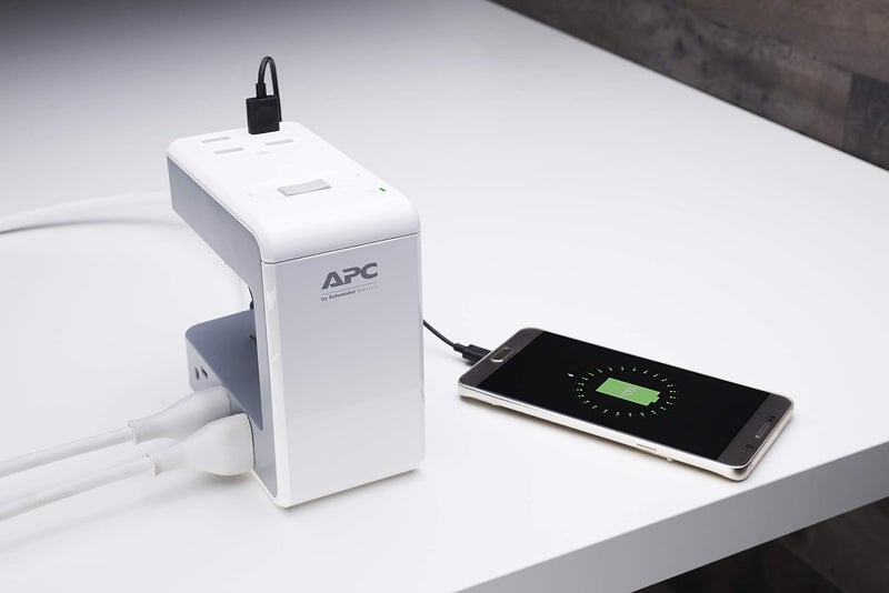 APC Desk Mount Power Station PE6U4W, U-Shaped Surge Protector with USB Ports (4), Desk Clamp, 6 Outlet, 1080 Joules - Image 5
