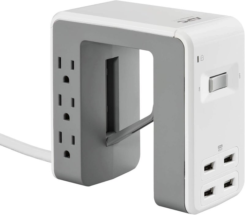 APC Desk Mount Power Station PE6U4W, U-Shaped Surge Protector with USB Ports (4), Desk Clamp, 6 Outlet, 1080 Joules - Image 2