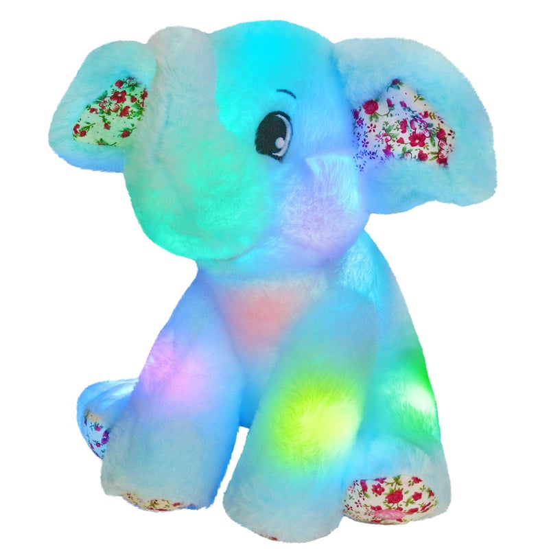 BSTAOFY Light up Elephant Soft Plush Toy Cozy Floppy LED Stuffed Animals Lullabies Nightlight Bedtime for Kids Birthday Valentines for Toddlers 12 - Image 3