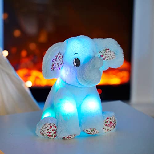 BSTAOFY Light up Elephant Soft Plush Toy Cozy Floppy LED Stuffed Animals Lullabies Nightlight Bedtime for Kids Birthday Valentines for Toddlers 12 - Image 5