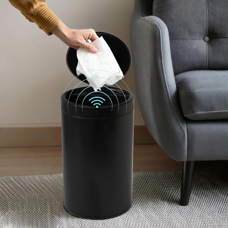 The Better Home The Better Home 30L Stainless Steel Dustbin With Lid Automatic Dustbin With Motion Sensor Dustbin For Kitchen Dustbin For Bathroom Dustbin For BedroomOffice 1 Year Warranty Black  - Image 1