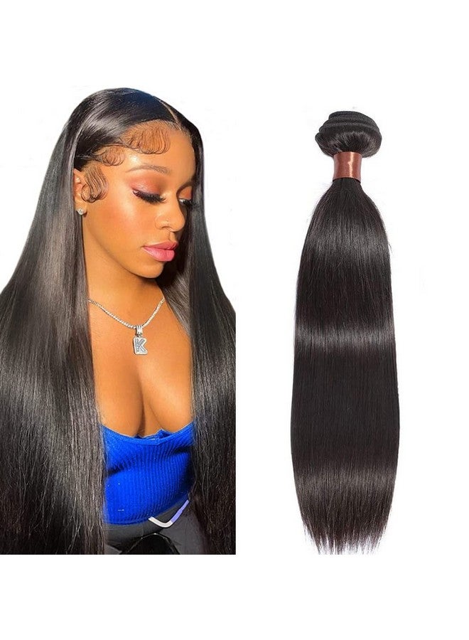 Angie Queen Brazilian Virgin Hair Straight Hair One Bundle 24Inch 100% Unprocessed Virgin Human Hair Extension Hair Weave Weft Natural Black Color (100+/5G)/Bundle Can Be Dyed And Bleached - Image 1
