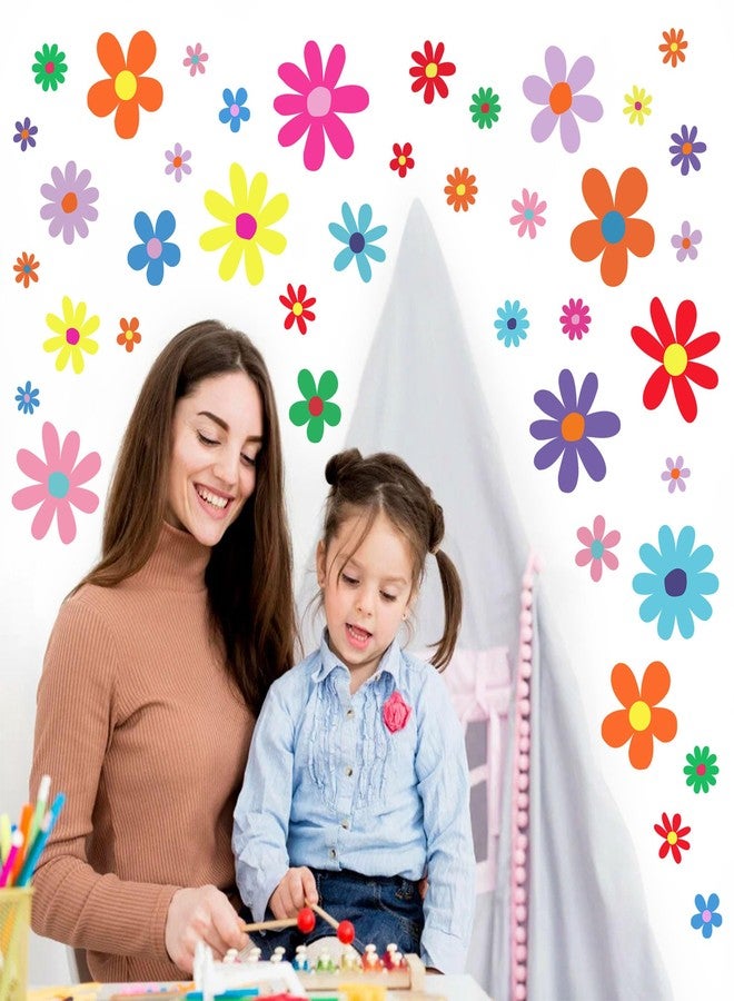 Sondeng 12 ورقة ملصقات حائط على شكل زهرة ديزي، ملصقات حائط على شكل زهرة بوهو، ديكور لطيف لغرفة الأطفال والبنات، ملصقات زهور قابلة للتقشير واللصق، غرفة الأطفال، غرفة اللعب، غرفة المعيشة، غرفة النوم، الفصل الدراسي، ديكور هيبي عتيق، نمط مشرق - Image 4