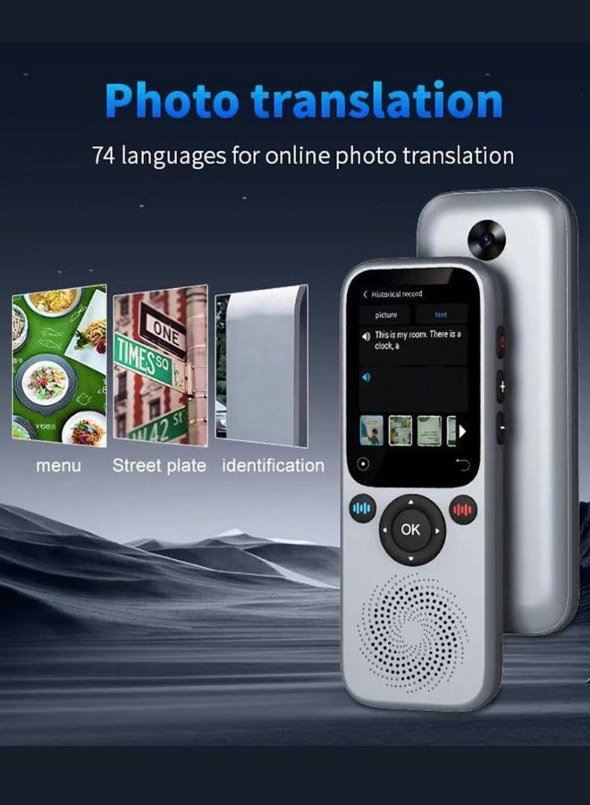Plynox 138 Languages Mini Pocket Translator ChatGPT with 2 Inch Touch Screen, Real Time Translation, Voice Recorder for Group Chats, HD Camera for Image Translating - Image 2