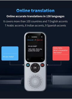 138 Languages Mini Pocket Translator ChatGPT with 2 Inch Touch Screen, Real Time Translation, Voice Recorder for Group Chats, HD Camera for Image Translating - pzsku/Z05404D03ECFD43EC5FCCZ/45/_/1738754421/3ad40071-01c2-4d40-a444-edd9d3225000