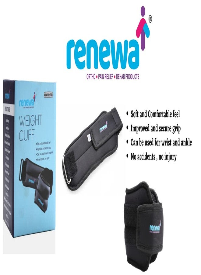 Renewa Adjustable Ankle & Wrist Weights Weight Cuff (2 kg) for Training, Walking, Running, Workout, Yoga | Comfortable, Durable - Image 3