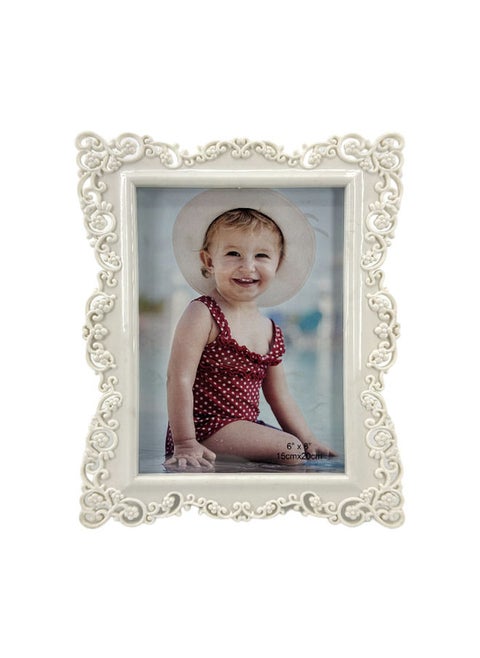 Photo Frame Single with Tabletop & Wall Mount Display for 6x8 inch Photo Size, Ideal Addition to Any Décor Elegant White Frame, 1-Piece