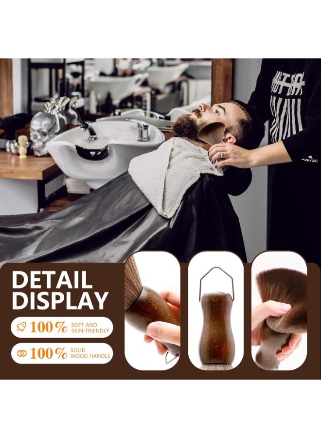 CGBARBER فرشاة تنظيف الرقبة بمقبض خشبي وخطاف لقص الشعر... (فرشاة رقبة + فرشاة سوداء) - Image 2