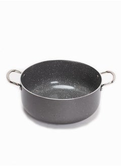 Badraig Casserole Granite Made With Glass Lid And Stainless Steel Hands Dark Grey/Silver 20 | 22 | 24 | 26 | 28 | 30 | 32 cm  - Image 4