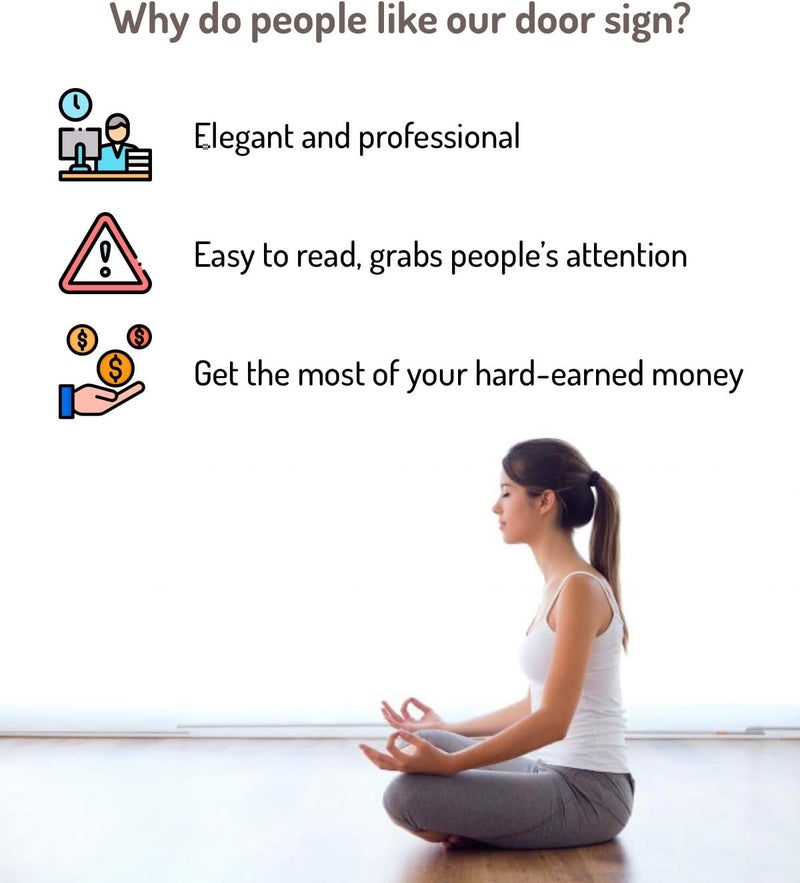Fun-Plus 2 Pack Meditation Door Hanger, 9.3"x3.5" PVC Plastic, Do Not Disturb Sign for Room - Image 3