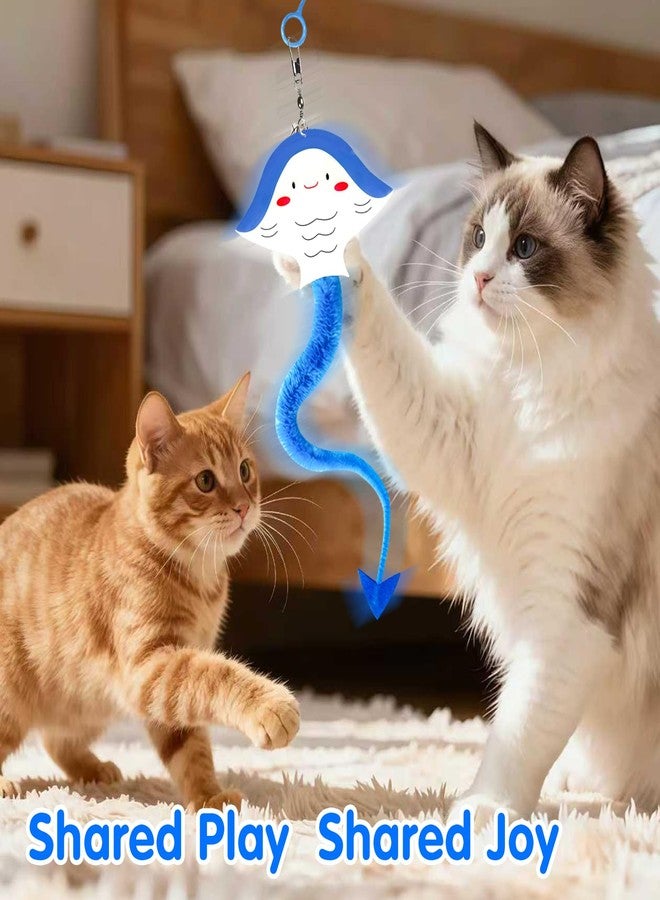 Walfront Cat Toys with Realistic Blue Devilfish Attachment - Perfect for Active Cats & Kittens, Durable & Engaging Toy for Indoor Play, Great Gift for Cats, Safe & Fun Toy for Energetic Cats - Image 2